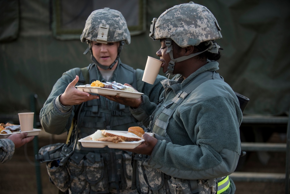 Army breakfast in the field