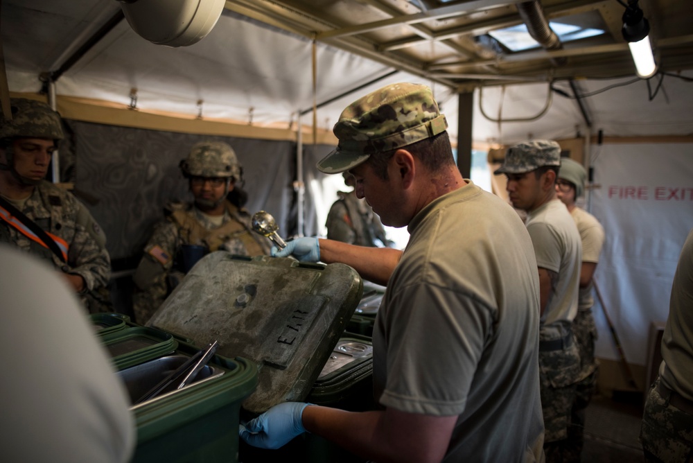 Army breakfast in the field