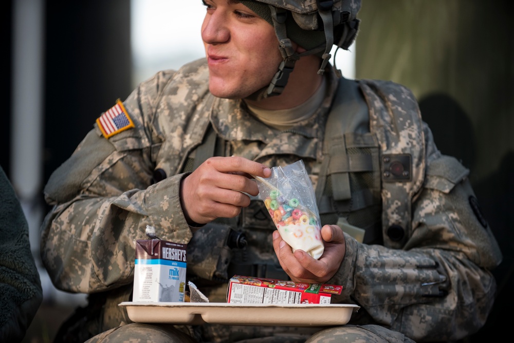 Army breakfast in the field