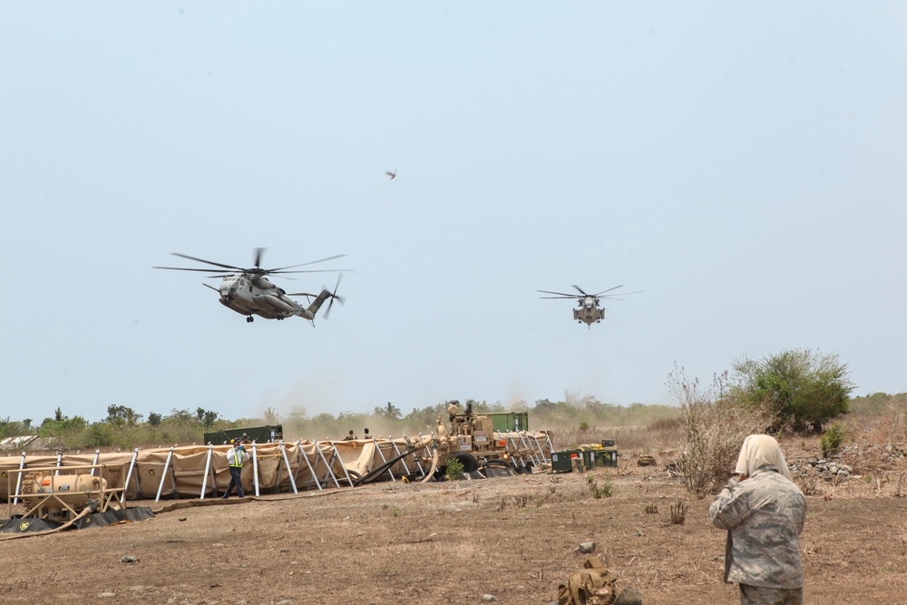 CH-53E Super Stallions refuel and retrieve members of JRRF during Balikatan 2016