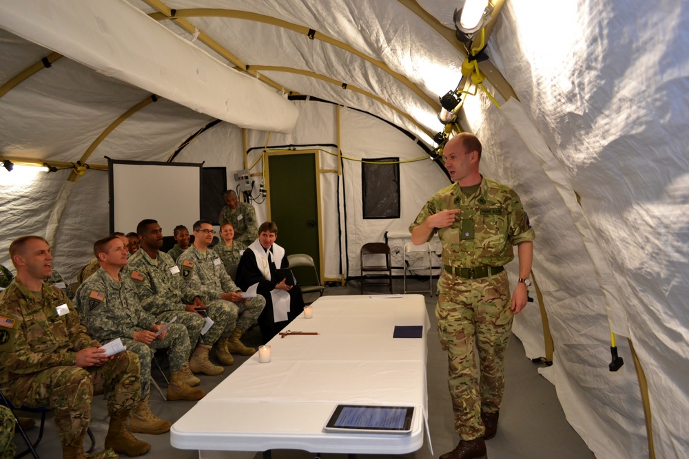 Royal Army chaplain presides over international service