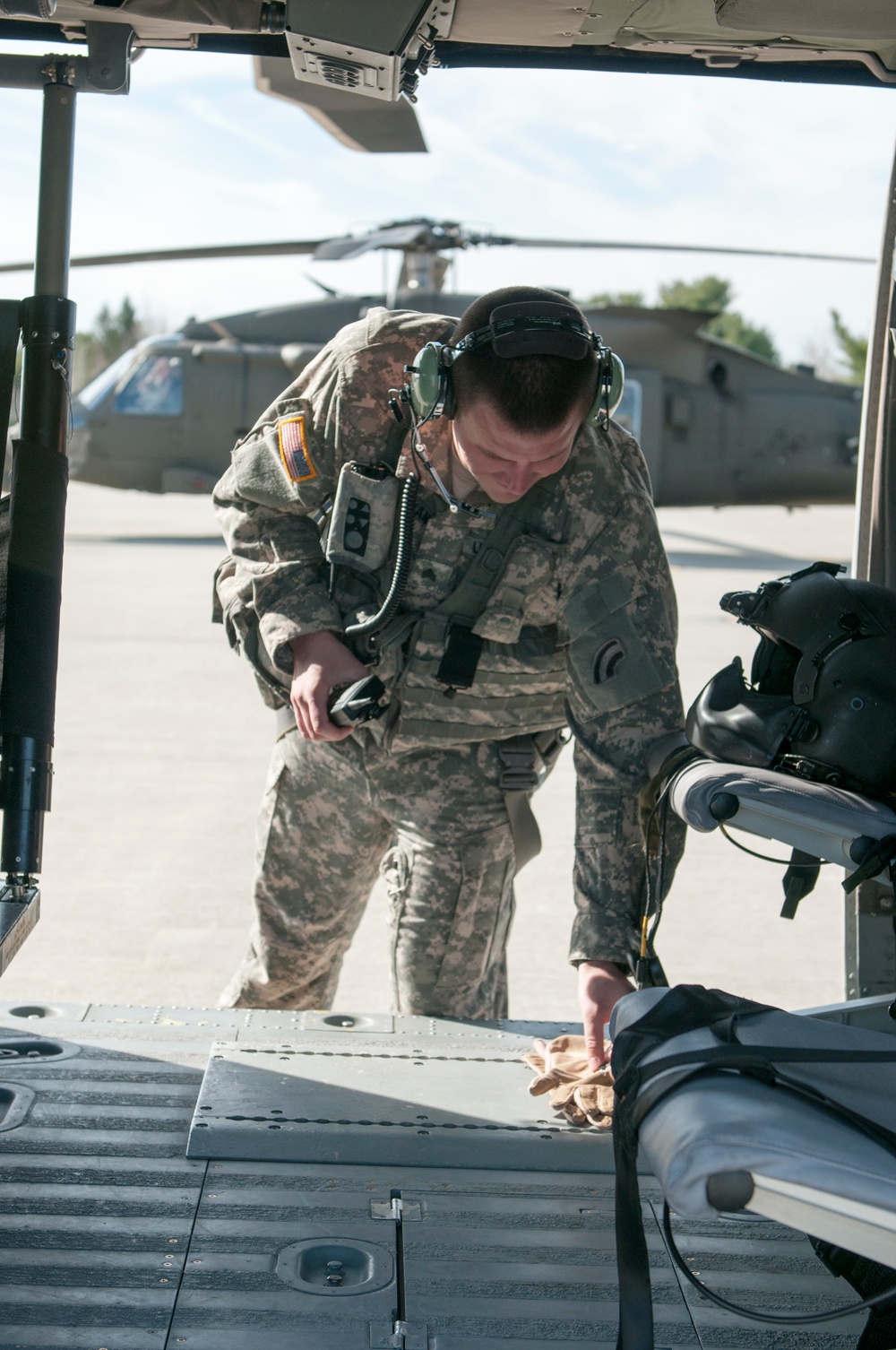 Flight Medic Prepares for Flight