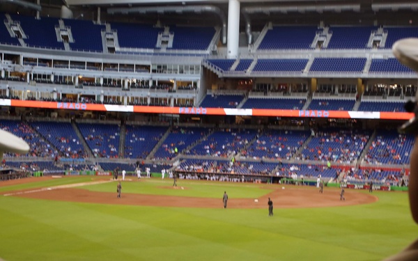Take me out to the ball game; Fleet Week Marines attend Marlins baseball game