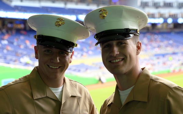 Take me out to the ball game; Fleet Week Marines attend Marlins baseball game