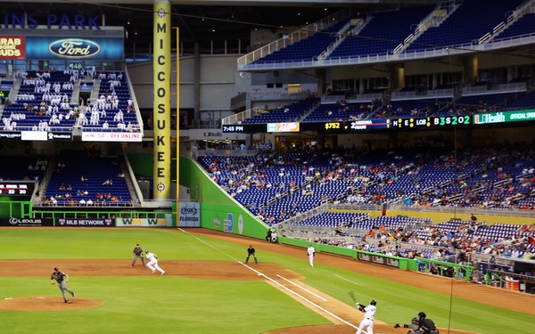 Take me out to the ball game; Fleet Week Marines attend Marlins baseball game