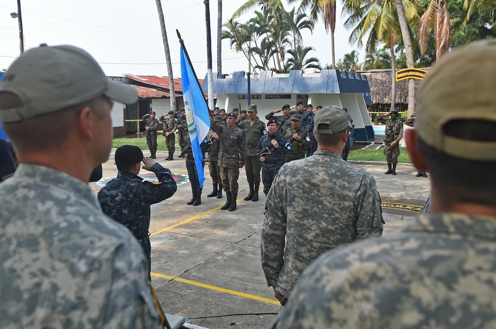 U.S. servicemen celebrate Guatemala labor day with local national army counterparts