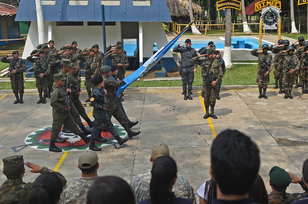 U.S. servicemen celebrate Guatemala labor day with local national army counterparts