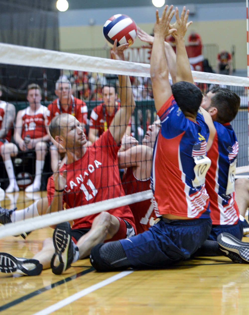 US vs Canada sitting volleyball preliminary match at 2016 Invictus Games