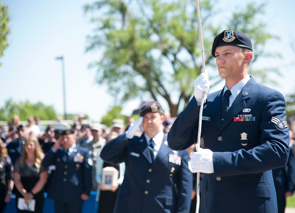 Memorial service for fallen defender