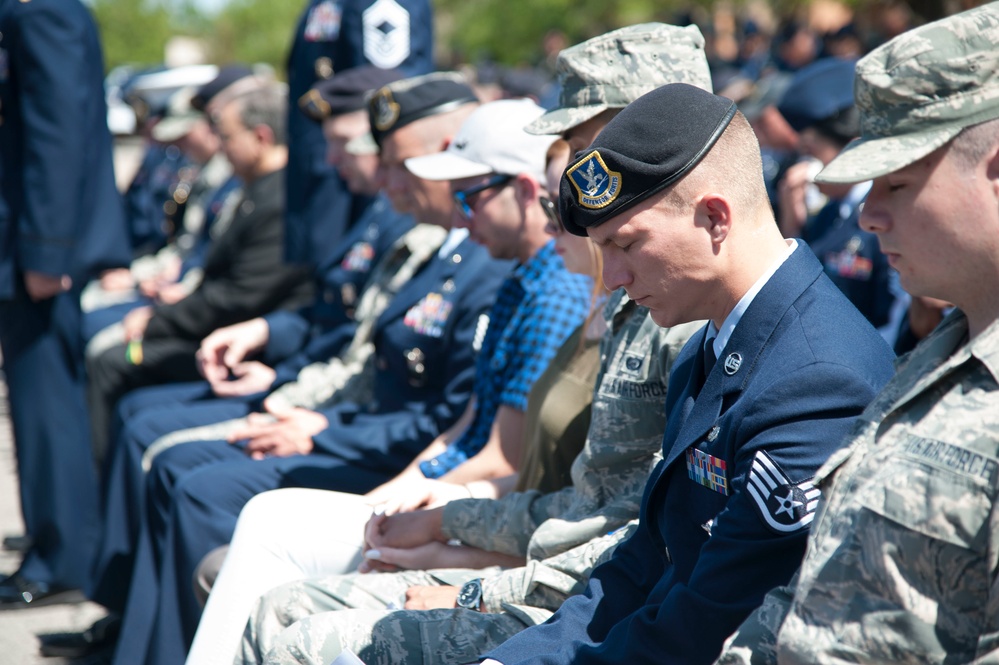 Memorial service for fallen defender