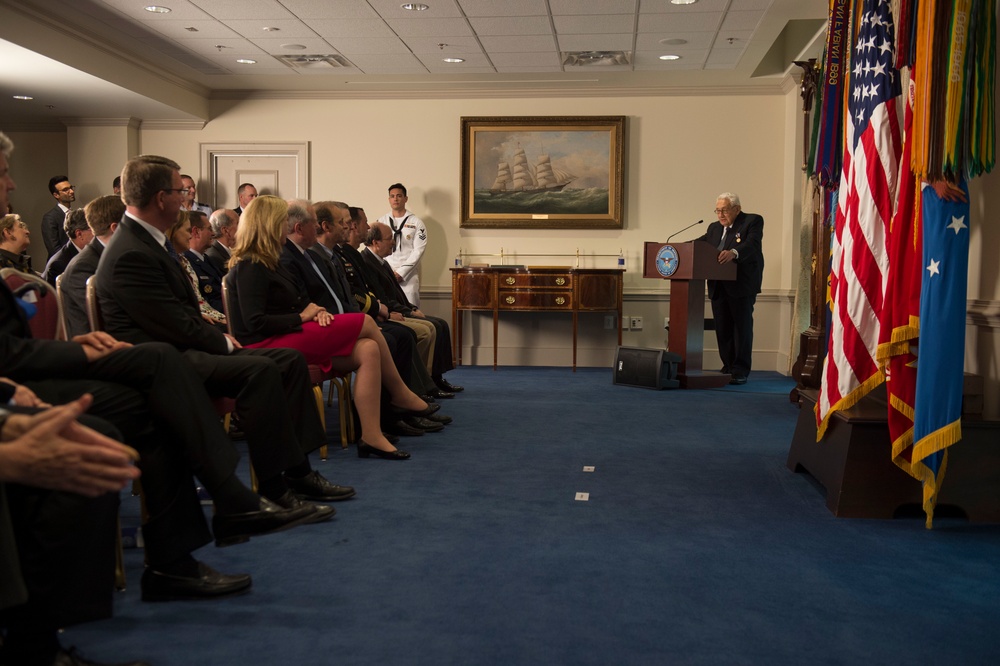 SD presents medal to Henry Kissinger