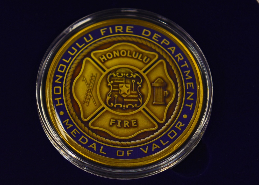 JBPHH Amn awarded The Honolulu Fire Departments Medal of Valor