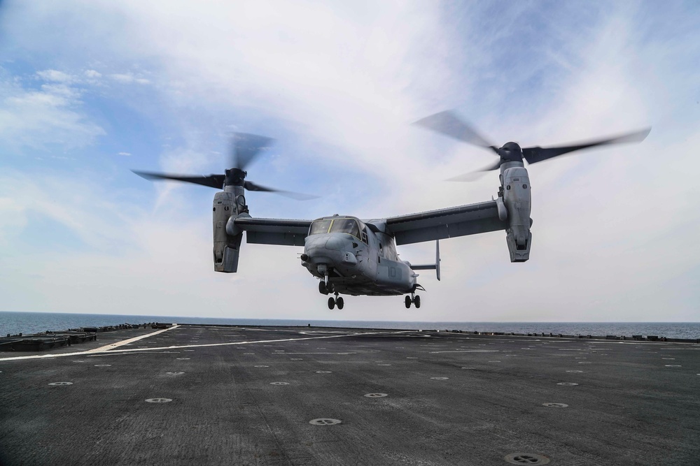 U.S. Marines Prepare to board an MV-22 Osprey