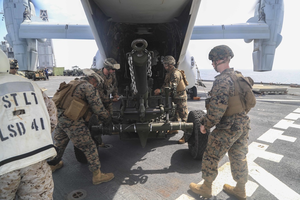 U.S. Marines Prepare to board an MV-22 Osprey