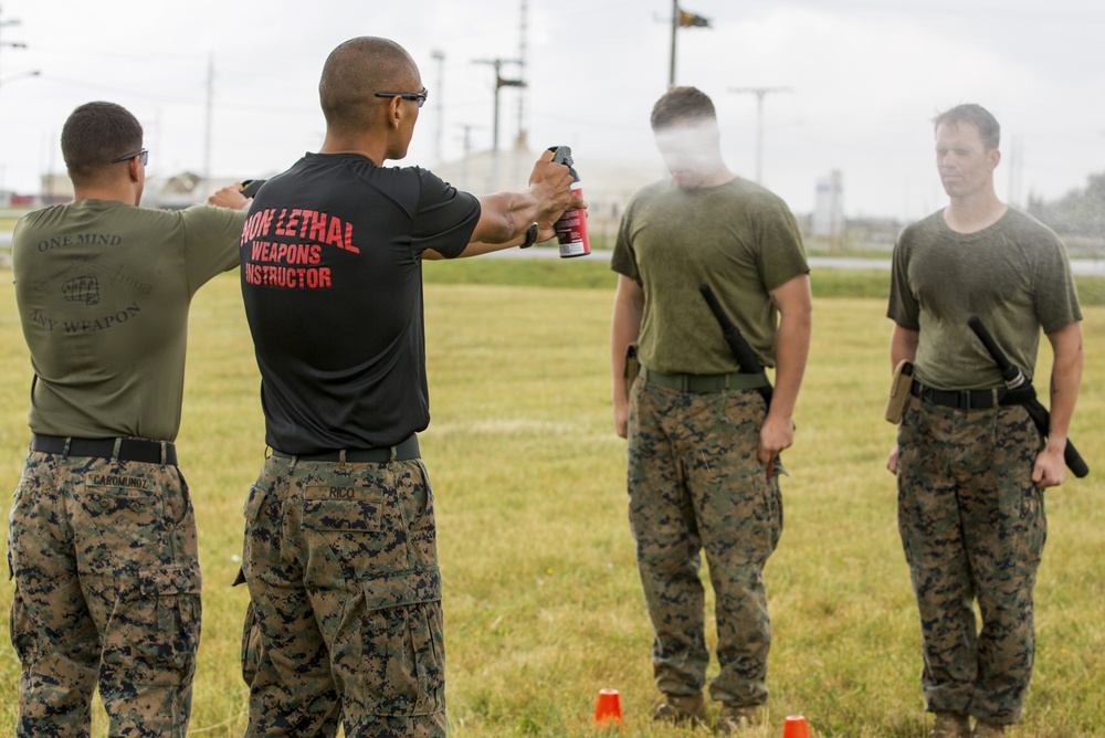 SPMAGTF-CR-AF Marines conduct non-lethal weapons training SPMAGTF-CR-AF Marines conduct non-lethal weapons training