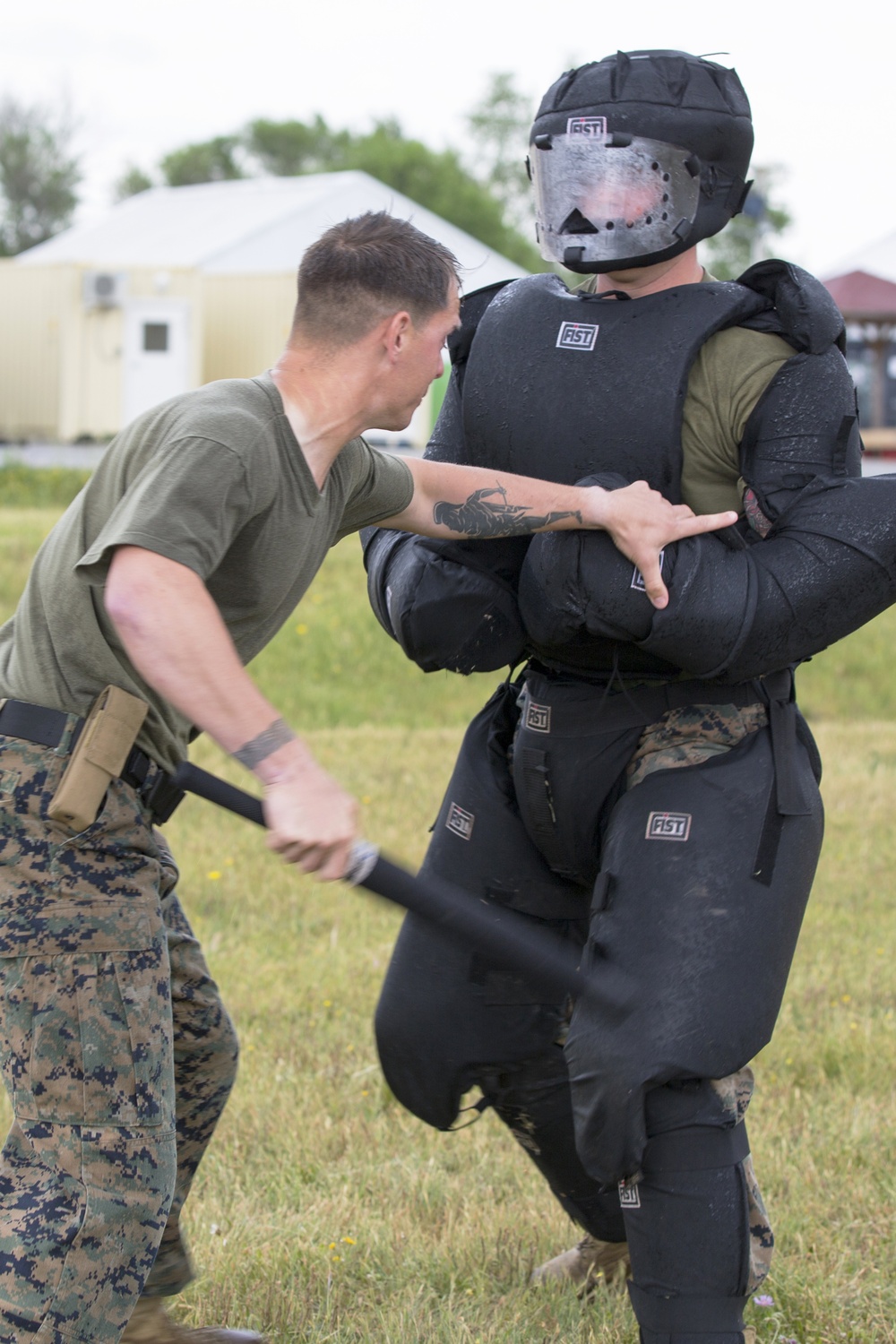 SPMAGTF-CR-AF Marines conduct non-lethal weapons training SPMAGTF-CR-AF Marines conduct non-lethal weapons training