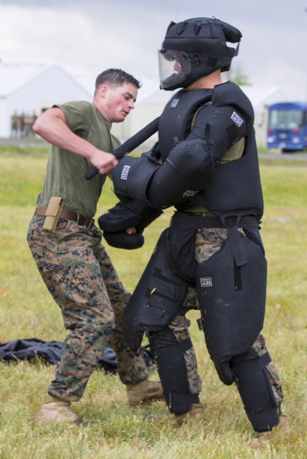SPMAGTF-CR-AF Marines conduct non-lethal weapons training SPMAGTF-CR-AF Marines conduct non-lethal weapons training