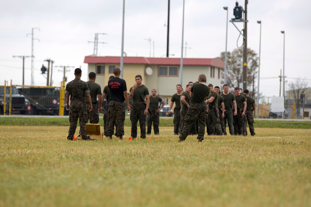 SPMAGTF-CR-AF Marines conduct non-lethal weapons training SPMAGTF-CR-AF Marines conduct non-lethal weapons training