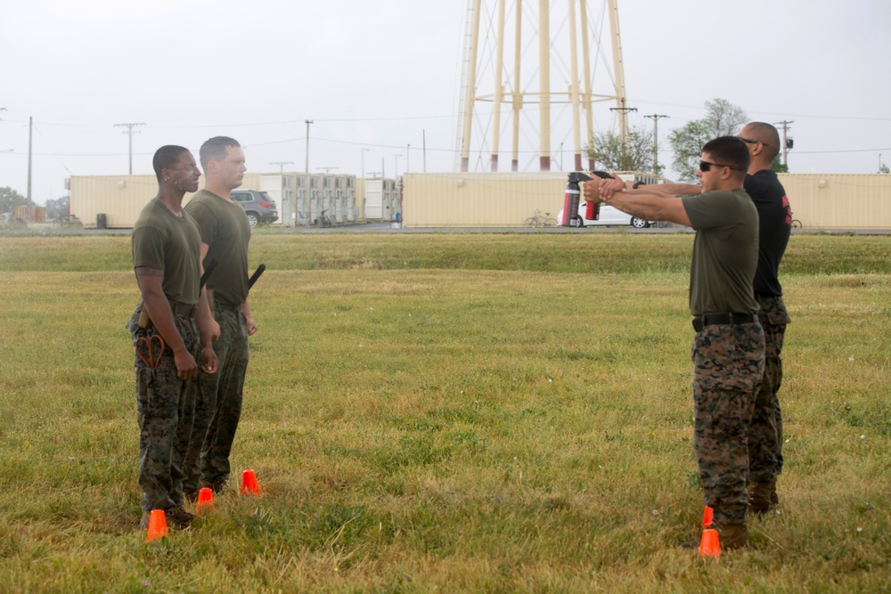 SPMAGTF-CR-AF Marines conduct non-lethal weapons training SPMAGTF-CR-AF Marines conduct non-lethal weapons training