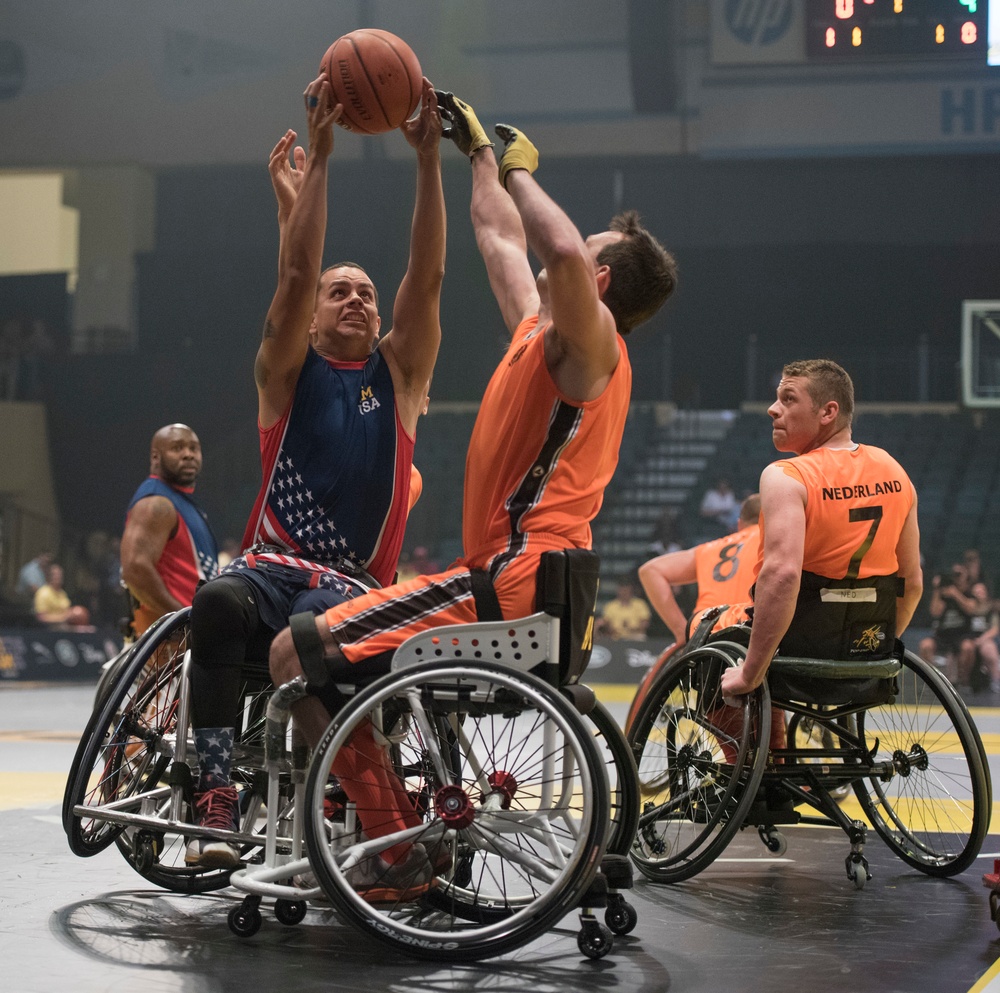 2016 Invictus Games: US Wheelchair Basketball Team plays the Netherlands