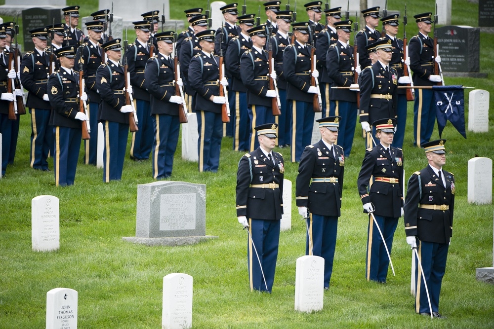 The graveside service for Gen. John R. Galvin in Arlington National Cemetery