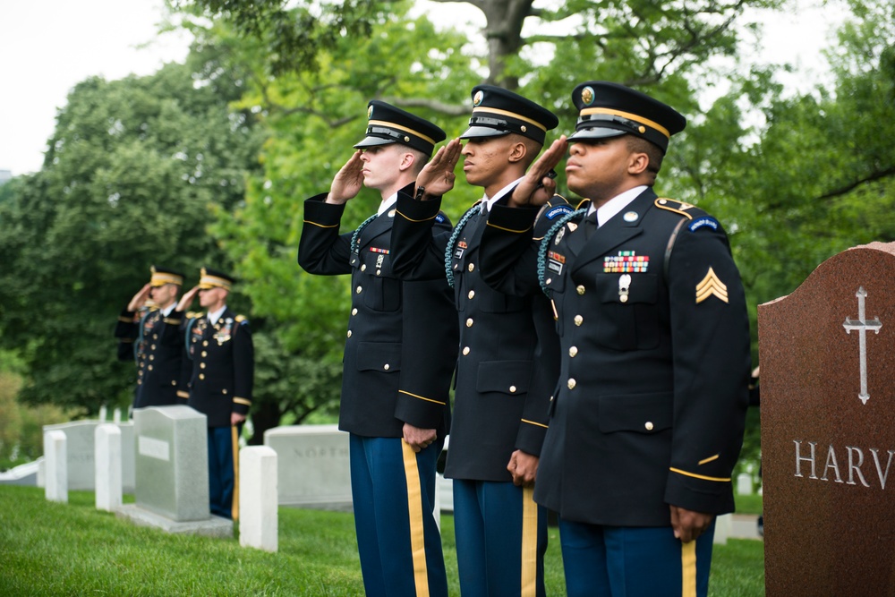 The graveside service for Gen. John R. Galvin in Arlington National Cemetery