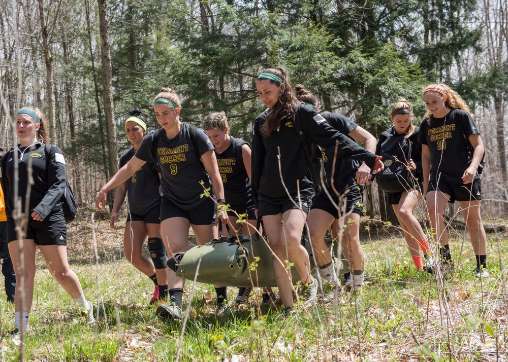 UVM Soccer Players Evacuate a Teammate in a Litter