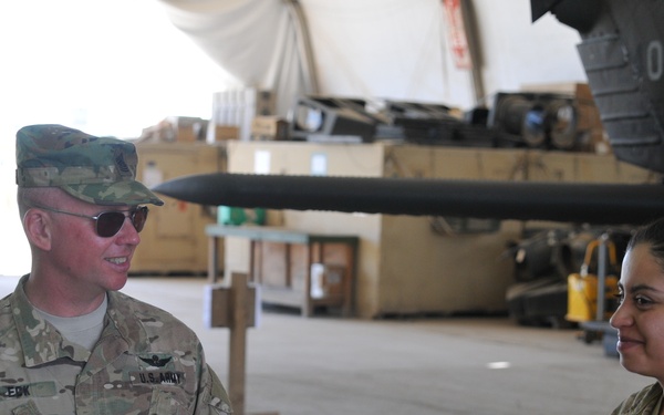 CSM Eck Vists the troop of 40th CAB in Taji