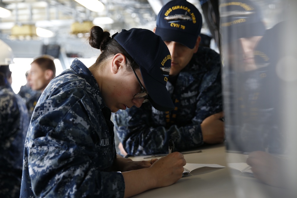 Ford's bridge watch team simulates going underway