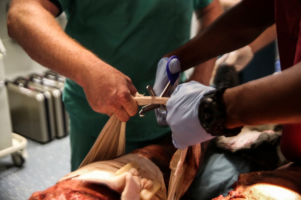 22nd MEU and Wasp Marines and Sailors conduct MASCAL exercise