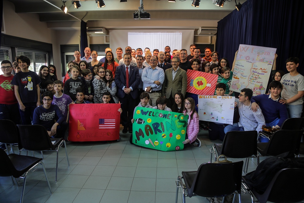 Marines teach nutrition, fitness, English to Italian children