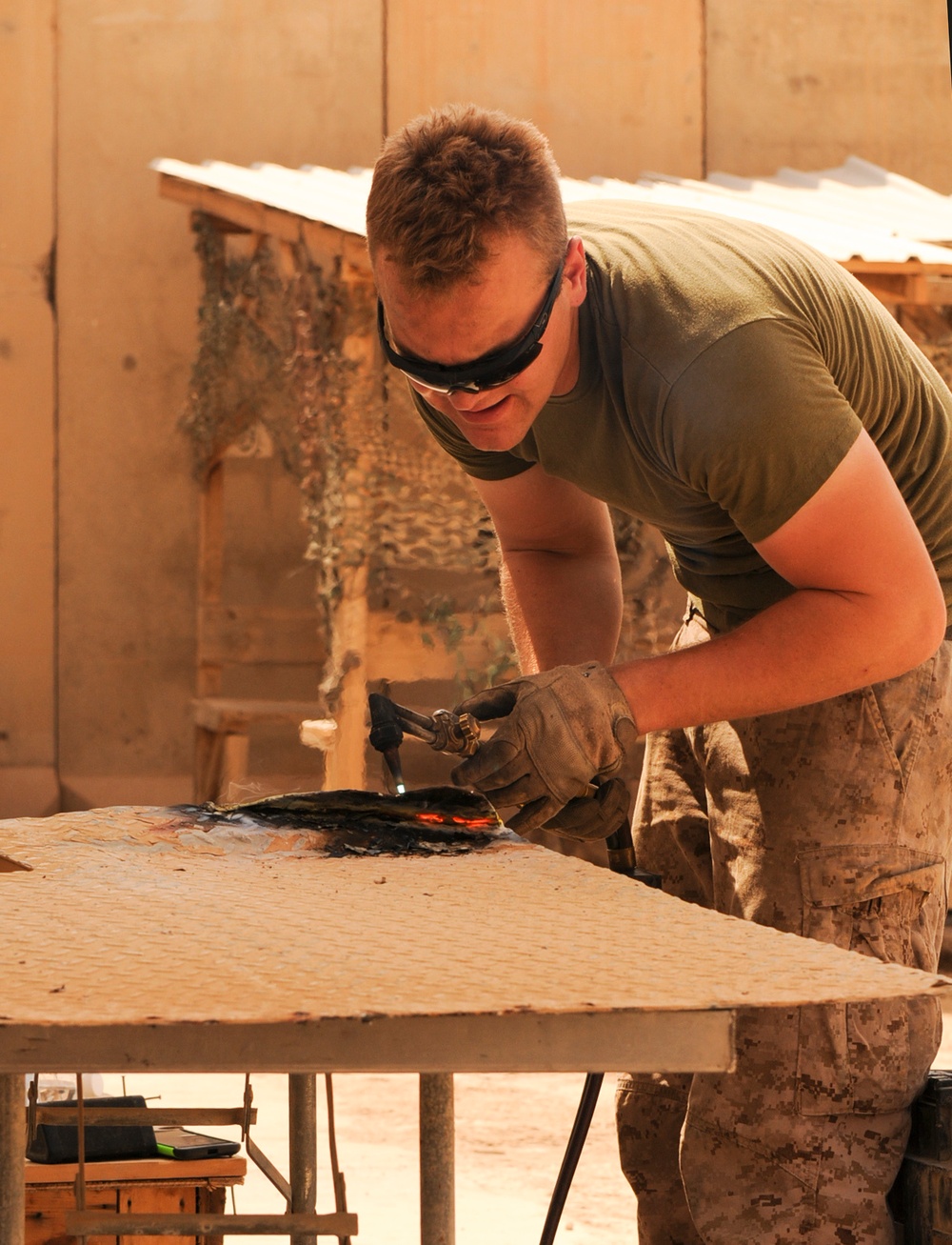 Marine welding Army flat rack