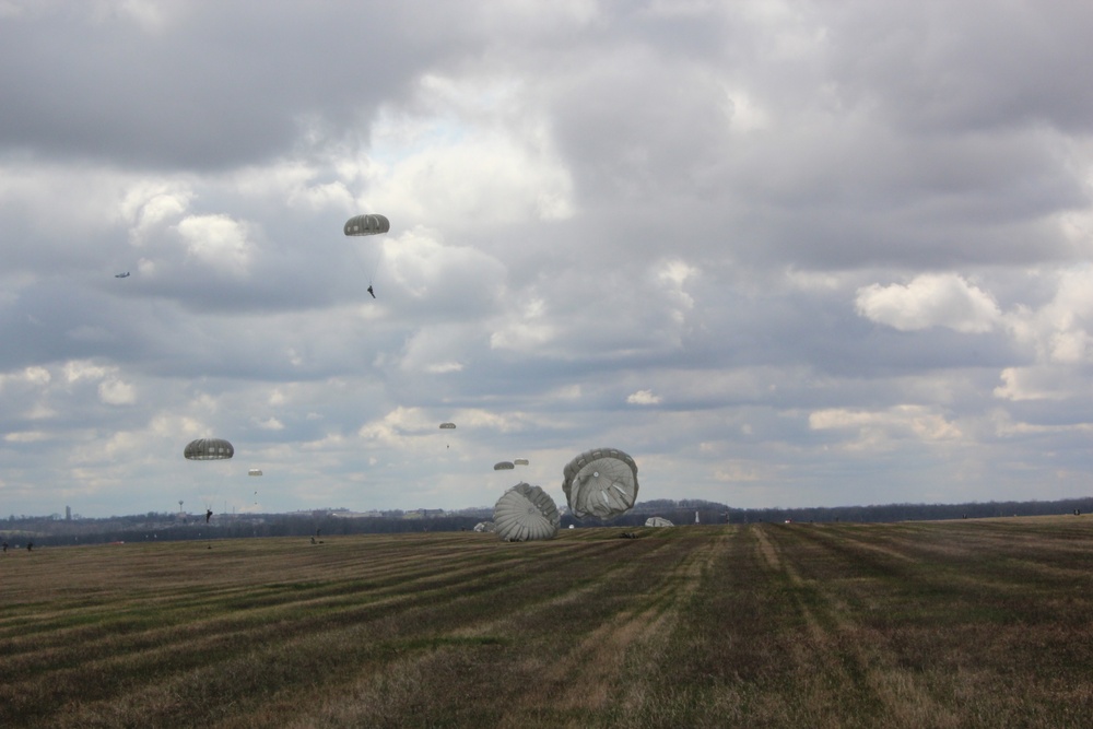 412th paratroopers Jump at Wright Patterson Air Force Base