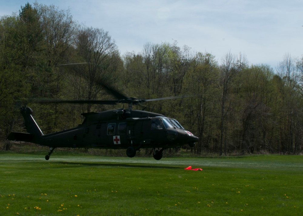 Black Hawk Lands in Parade Field