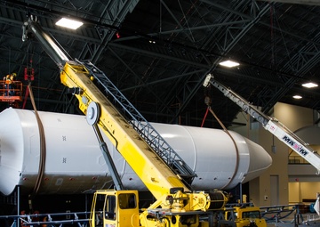 NMUSAF restoration staff teams with AFRL engineers to display Titan IVB in new building