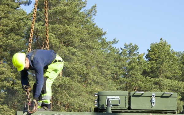 2nd Squadron, 2nd Cavalry Regiment Strykers arrive in Latvia