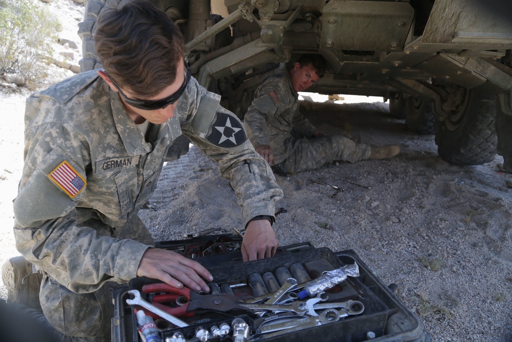 U.S. Soldiers Repair Stryker