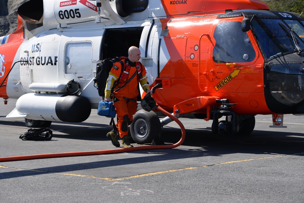 Coast Guard MH-60 Jayhawk and Rescue Swimmer in Kodiak, Alaska