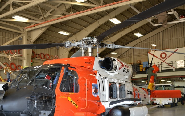Coast Guard MH-60 Jayhawk helicopter in Cordova, Alaska
