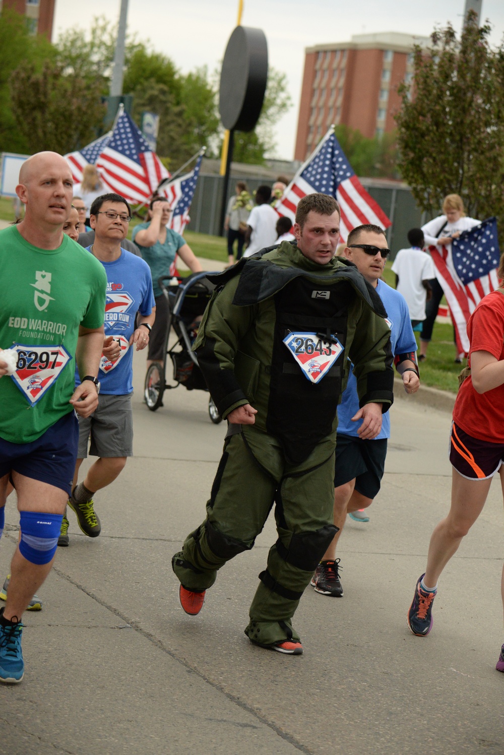 119 Wing EOD technician runs 5K in protective suit