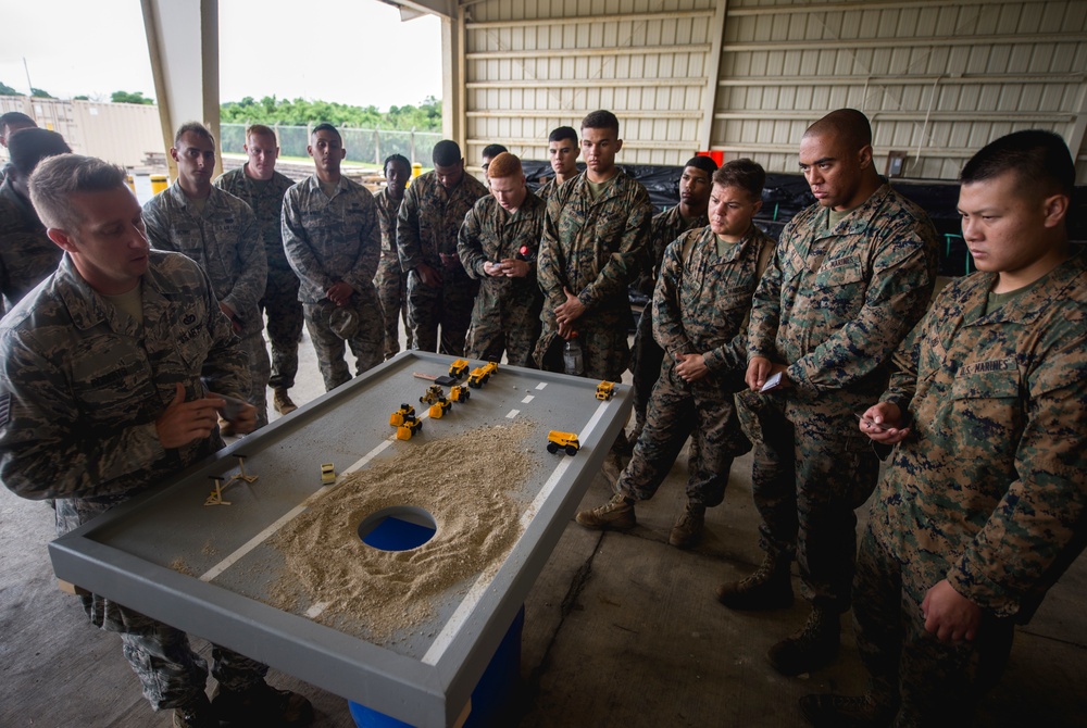 Closing the gap: Airmen, Marines and Sailors practice Air Field Damage Repair