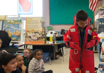 Coast Guard visits elementary school during safe boating week