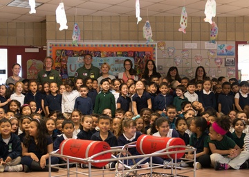 Coast Guard visits elementary school during safe boating week