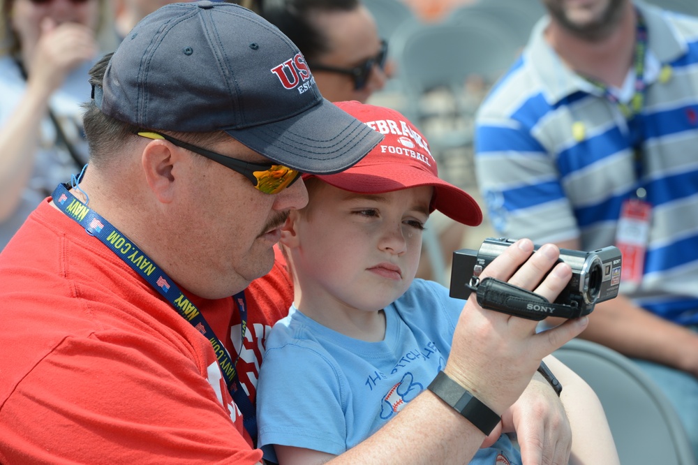 Father, Son Watching Airshow
