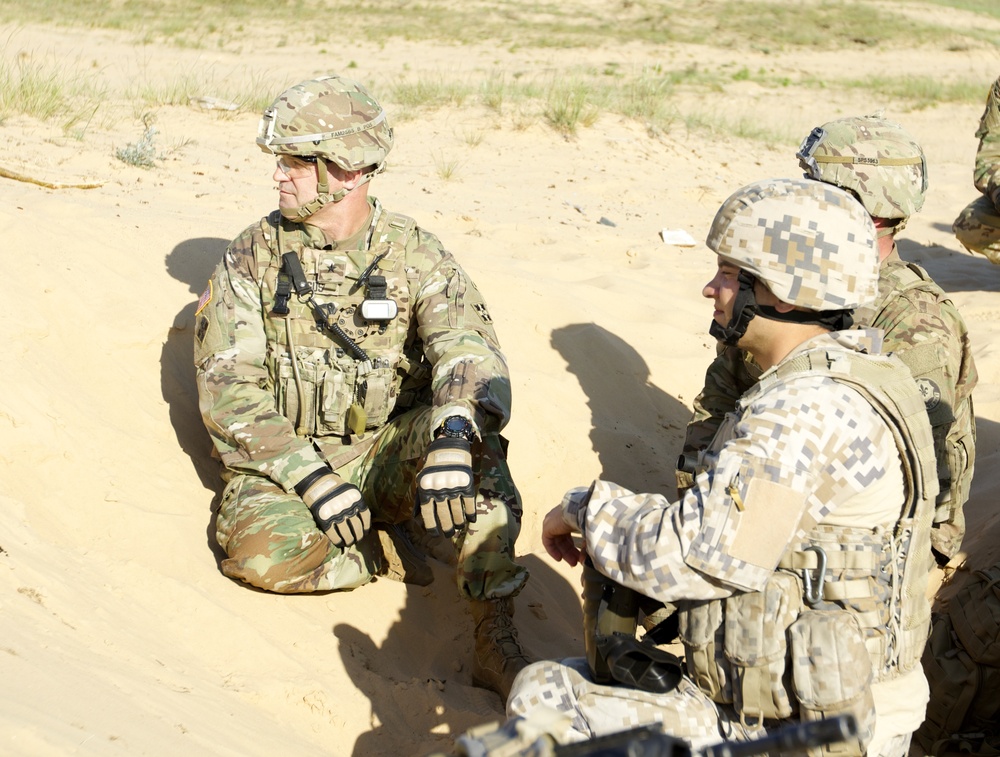 Brigadier General Mingus visits Latvia during Table XII Live Fire