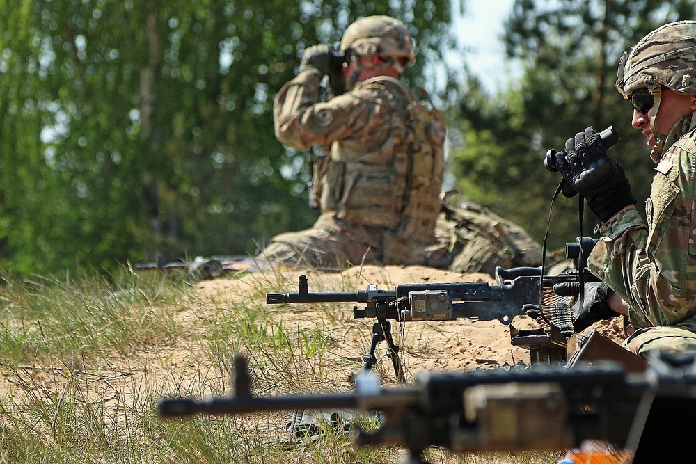 Cavalry troopers check out the range in Latvia