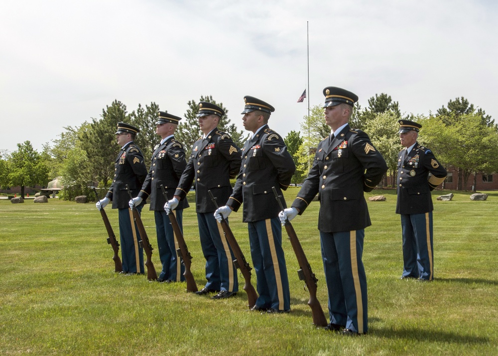 Vermont National Guard Honor Guard Stand at Parade Rest