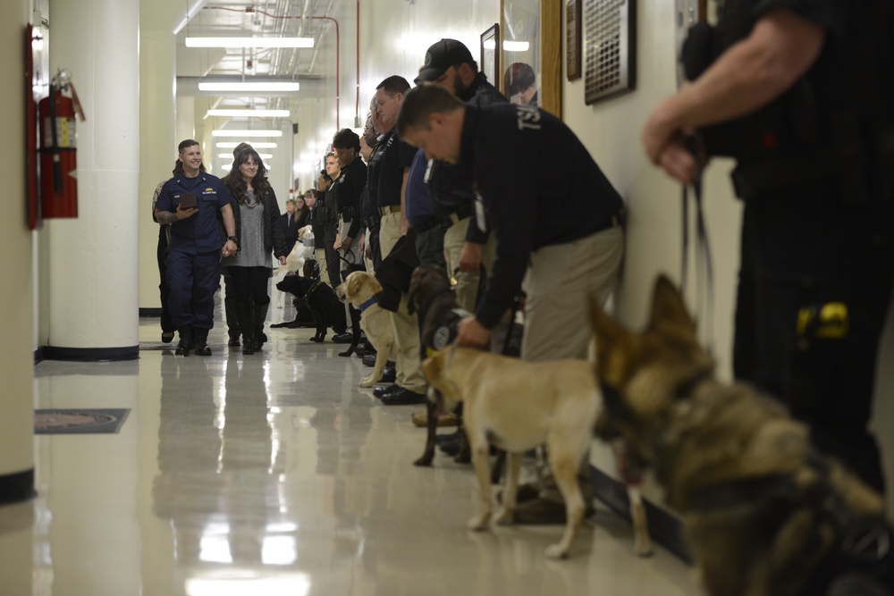 Coast Guard, partner agencies honor fallen explosives detection canine