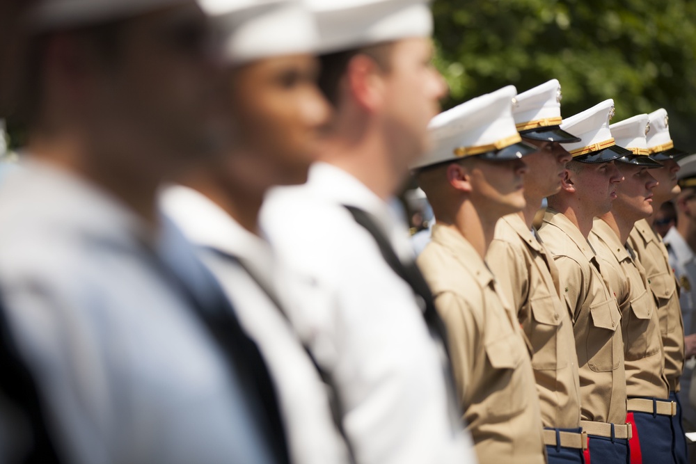 24th MEU Marines are promoted at 9/11 Memorial