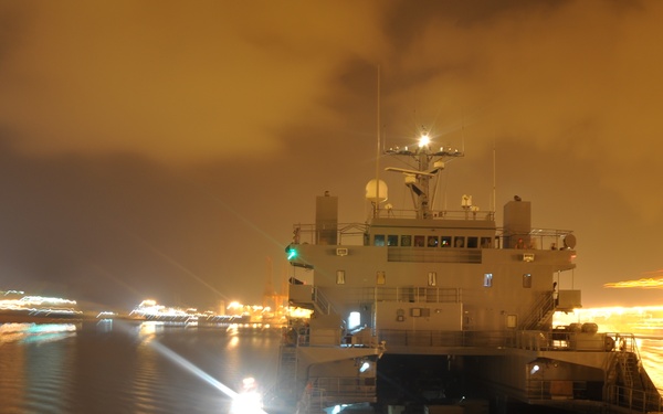 Navigating the port at night